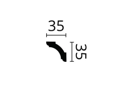 Zierprofile^NOEL & MARQUET NMC Z1250 ARSTYL Eckleiste Zierleiste Stuckleiste 2 m 200 cm x 3,5 cm x 3,5 cm Weiß