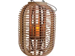 Näve Dekoleuchte Korb Natur 32,5 cm inkl. LED-Solar-Kerze