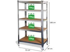 Ondis24 Kellerregale^Steckregal Metallregal Basti 70 x 30 Verzinkt