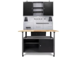 Ondis24 Schränke^Werkbank Set Klaus 120 cm 1 Schrank LED Werkstatt