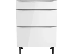 Optifit Küchen-Unterschrank mit 3 Auszügen Arvid986 60 cm x 87 cm x 58,4 cm Weiß