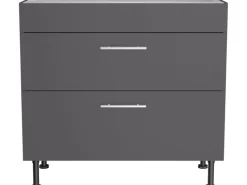 Optifit Möbelserien^Küchen-Unterschrank mit 2 Auszügen Ingvar420 90 cm Anthrazit Matt