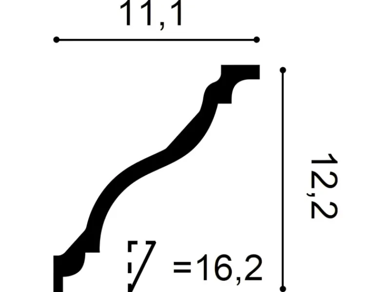 Zierprofile^ORAC DECOR C333 LUXXUS Decken Eckleiste Stuckleiste Stuck Dekor Zierprofil 2 m 200 cm x 12,2 cm x 11,1 cm Weiß