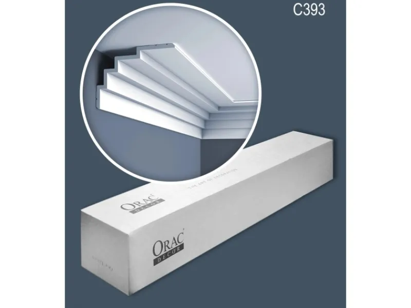Zierprofile^ORAC DECOR C393 MODERN Eckleisten 1 Karton Set 7 Zierleisten 14 m Weiß