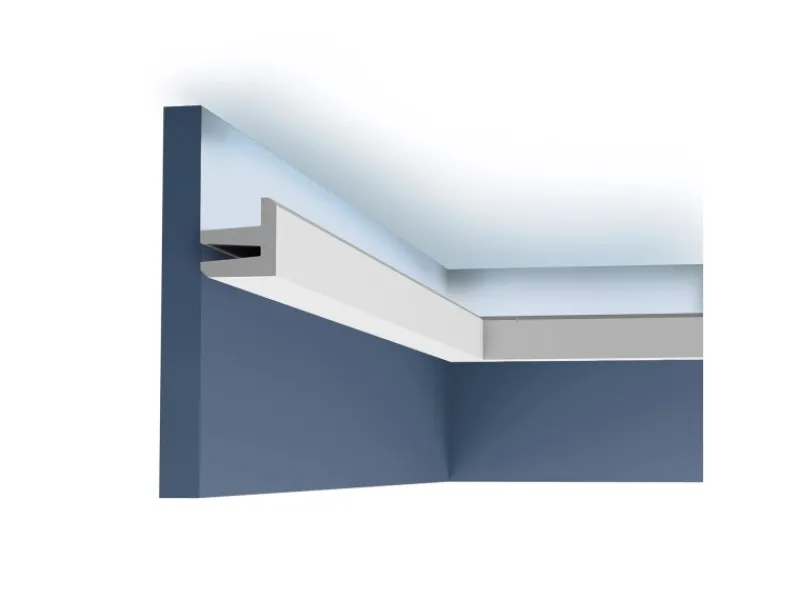 Zierprofile^ORAC DECOR C380 MODERN L3 Eckleiste Zierleiste Indirekte Beleuchtung 2 m 200 cm x 5 cm x 5 cm Weiß