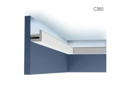 Zierprofile^ORAC DECOR C380 MODERN L3 Eckleiste Zierleiste Indirekte Beleuchtung 2 m 200 cm x 5 cm x 5 cm Weiß
