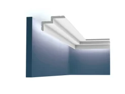 ORAC DECOR C390 MODERN STEPS Eckleiste Zierleiste Indirekte Beleuchtung 2 m 200 cm x 6 cm x 10 cm Weiß
