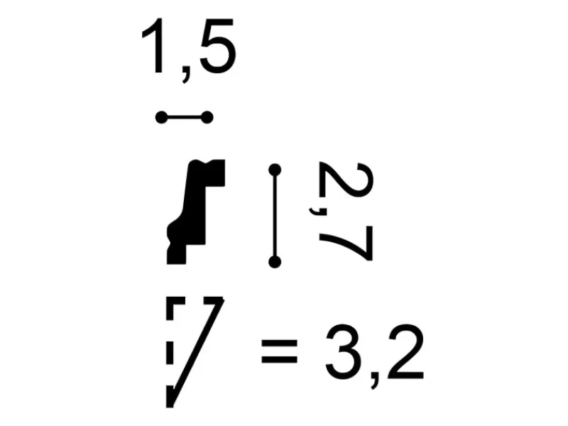 Zierprofile^ORAC DECOR CB530 BASIXX Stuckprofil Zier-Eck-Wand-Decken-Leiste Dekor kantig 2 m 200 cm x 2,7 cm x 1,5 cm Weiß