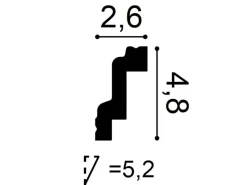 Zierprofile^ORAC DECOR CB531 BASIXX Stuck Zierprofil Eck-Wand-Decken-Leiste Dekor kantig 2 m 200 cm x 4,8 cm x 2,6 cm Weiß