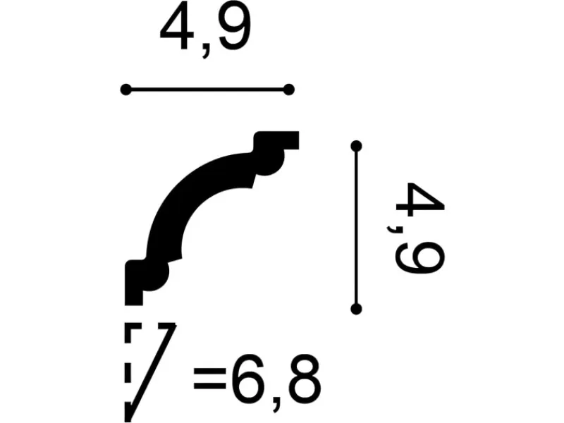 Zierprofile^ORAC DECOR CX124 AXXENT Stuck Eckleiste Wand-Decken-Leiste Profil Zierelement 2m 200 cm x 4,9 cm x 4,9 cm Weiß
