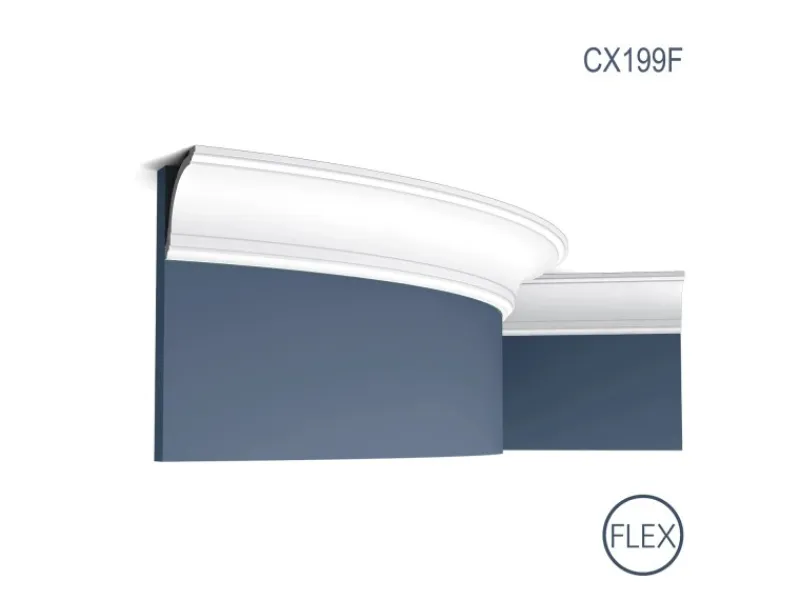 Zierprofile^ORAC DECOR CX199F AXXENT Flexible Eckleiste Zierleiste Stuckleiste 2 m 200 cm x 8 cm x 8 cm Weiß