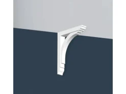 Außen-Fassadenfarben^ORAC DECOR GB02 XTERIO Wandhalter für Vordach Fassadenkonsole Zierlement, 7 cm x 49 cm x 40 cm Weiß