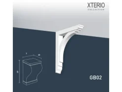 Außen-Fassadenfarben^ORAC DECOR GB02 XTERIO Wandhalter für Vordach Fassadenkonsole Zierlement, 7 cm x 49 cm x 40 cm Weiß