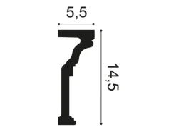 Zierprofile^ORAC DECOR P4010 Wandleiste Friesleiste Zierleiste Stuckleiste 2 m 200 cm x 5,5 cm x 14,5 cm Weiß