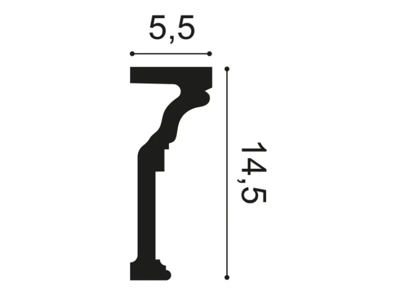 Zierprofile^ORAC DECOR P4010 Wandleiste Friesleiste Zierleiste Stuckleiste 2 m 200 cm x 5,5 cm x 14,5 cm Weiß