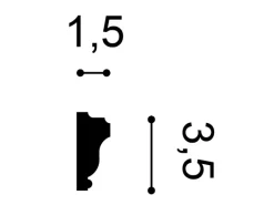 Zierprofile^ORAC DECOR PX117 AXXENT Profilleiste Zierleiste Wand-Dekor-Fries-Leiste 2 m 200 cm x 3,5 cm x 1,5 cm Weiß