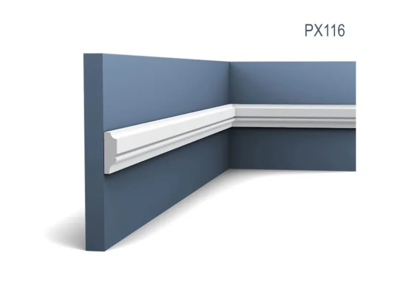 Zierprofile^ORAC DECOR PX116 AXXENT Profilleiste Zierleiste Wand-Dekor-Fries-Leiste 2 m 200 cm x 3,1 cm x 1 cm Weiß