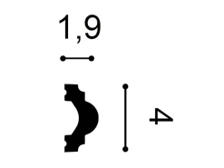 Zierprofile^ORAC DECOR PX120 AXXENT Profilleiste Zierleiste Wand-Profil-Fries-Leiste 2 m 200 cm x 4 cm x 1,9 cm Weiß