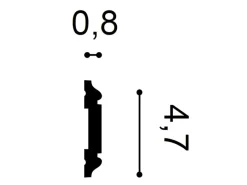 Zierprofile^ORAC DECOR PX144 AXXENT Profilleiste Zierleiste Wand-Profil-Fries-Leiste 2 m 200 cm x 4,7 cm x 0,8 cm Weiß