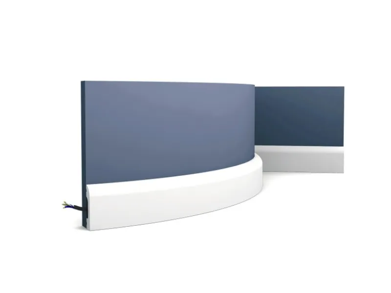 Zierprofile^ORAC DECOR SX182F AXXENT CASCADE Flexible Sockelleiste Wandleiste Zierleiste 2 m 200 cm x 1,3 cm x 5,0 cm Weiß