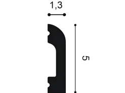 Zierprofile^ORAC DECOR SX182F AXXENT CASCADE Flexible Sockelleiste Wandleiste Zierleiste 2 m 200 cm x 1,3 cm x 5,0 cm Weiß
