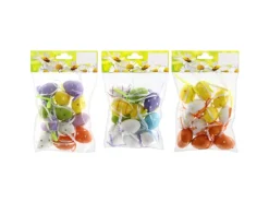 Ostereier-Set 12 Stück 3-fach sortiert 4 cm Bunt