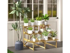 Outsunny Pflanzenregal Tannenholz Verkohlt L120 x B80 x H80cm