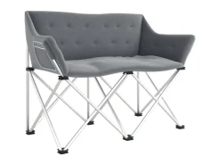 Outsunny Stühle^Campingstuhl Metall Oxfordstoff Grau 120L x 57B x 95H cm