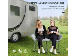 Outsunny Stühle^Campingstuhl Metall Oxfordstoff Grau 120L x 57B x 95H cm