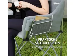 Outsunny Stühle^Campingstuhl Metall Oxfordstoff Grau 120L x 57B x 95H cm