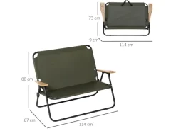 Outsunny Stühle^Campingstuhl Stahl Oxfordstoff 114B x 67T x 80H cm