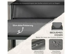 Outsunny Stühle^Gartenmöbel-Set 3-tlg. inkl. Couchtisch 2 Stühle