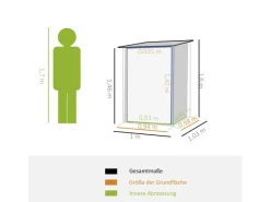 Outsunny Aufbewahrung^Gerätehaus 0,92 m² mit Pultdach Abschließbar 100 x 103 x 160 cm