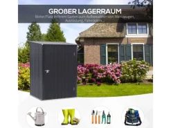 Outsunny Aufbewahrung^Gerätehaus 0,92 m² mit Pultdach Abschließbar 100 x 103 x 160 cm