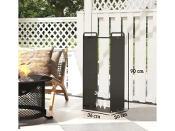 Outsunny Kaminholzregal Brennholzregal für Outdoor Indoor Stahl Schwarz