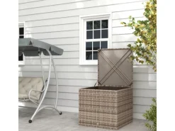 Outsunny Aufbewahrung^Polyrattan Auflagenbox mit Deckel