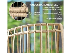 Outsunny Stühle^Rattansessel Stahl PE-Rattan 95L x 80B x 155H cm Beige