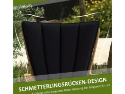 Outsunny Stühle^Rattan-Sitzgruppe PE-Rattan Polyester 76L x 66B x 96H cm Schwarz