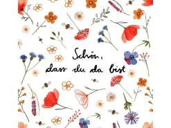 PPD Papierservietten mit Blumen und Spruch 16,5 cm x 16,5 cm 20 Stück Bunt FSC®