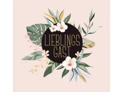 PPD Tischtücher|Papier Servietten^Papierservietten mit Blumen und Spruch 16,5 x 16,5 cm 20 Stück Mehrfarbig FSC®