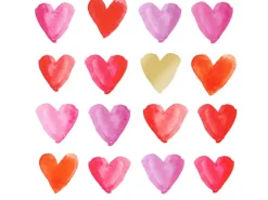 PPD Papierservietten mit Herzen 16,5 cm x 16,5 cm 20 Stück Mehrfarbig FSC®