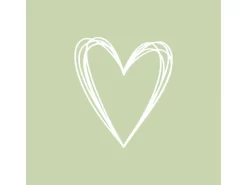 PPD Papierservietten mit Herz 16,5 cm x 16,5 cm 20 Stück Grün-Weiß FSC®