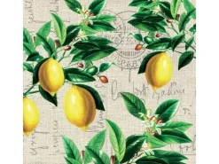PPD Papierservietten Zitronenzweig 16,5 cm x 16,5 cm 20 Stück Grün-Gelb FSC®