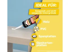 Pattex Baukleber Montagekleber Super Power Kartusche starke Anfangshaftung 370 g