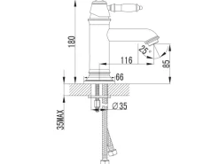 PaulGurkes Bordüren^Nostalgie Wasserhahn Einhandmischer Retro Waschtischbatterie Glänzend