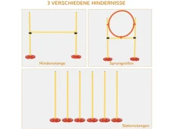 PawHut Hundebedarf^Hunde Agility Set 3-in-1-Training Inklusive Tasche