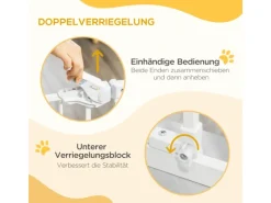 PawHut Hundebedarf^Hunde Türschutzgitter mit Schließautomatik