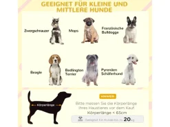 PawHut Hundebedarf|Leitern^Hundehütte mit Balkon 121 x 77 x 78 cm