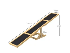 PawHut Hundebedarf^Hundewippe Hunde Agility Wippe Tannenholz Gelb 180L x 30B x 30H cm