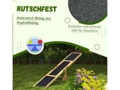 PawHut Hundebedarf^Hundewippe Hunde Agility Wippe Tannenholz Gelb 180L x 30B x 30H cm